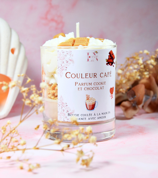 Bougie "Couleur café" parfum Cookie chocolat