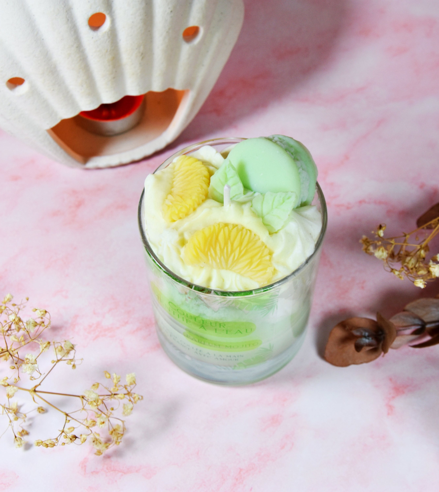 Bougie "Couleur menthe à l'eau" parfum mojito