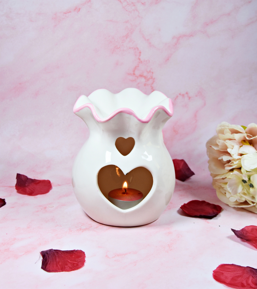 Brûle-parfum ruban rose