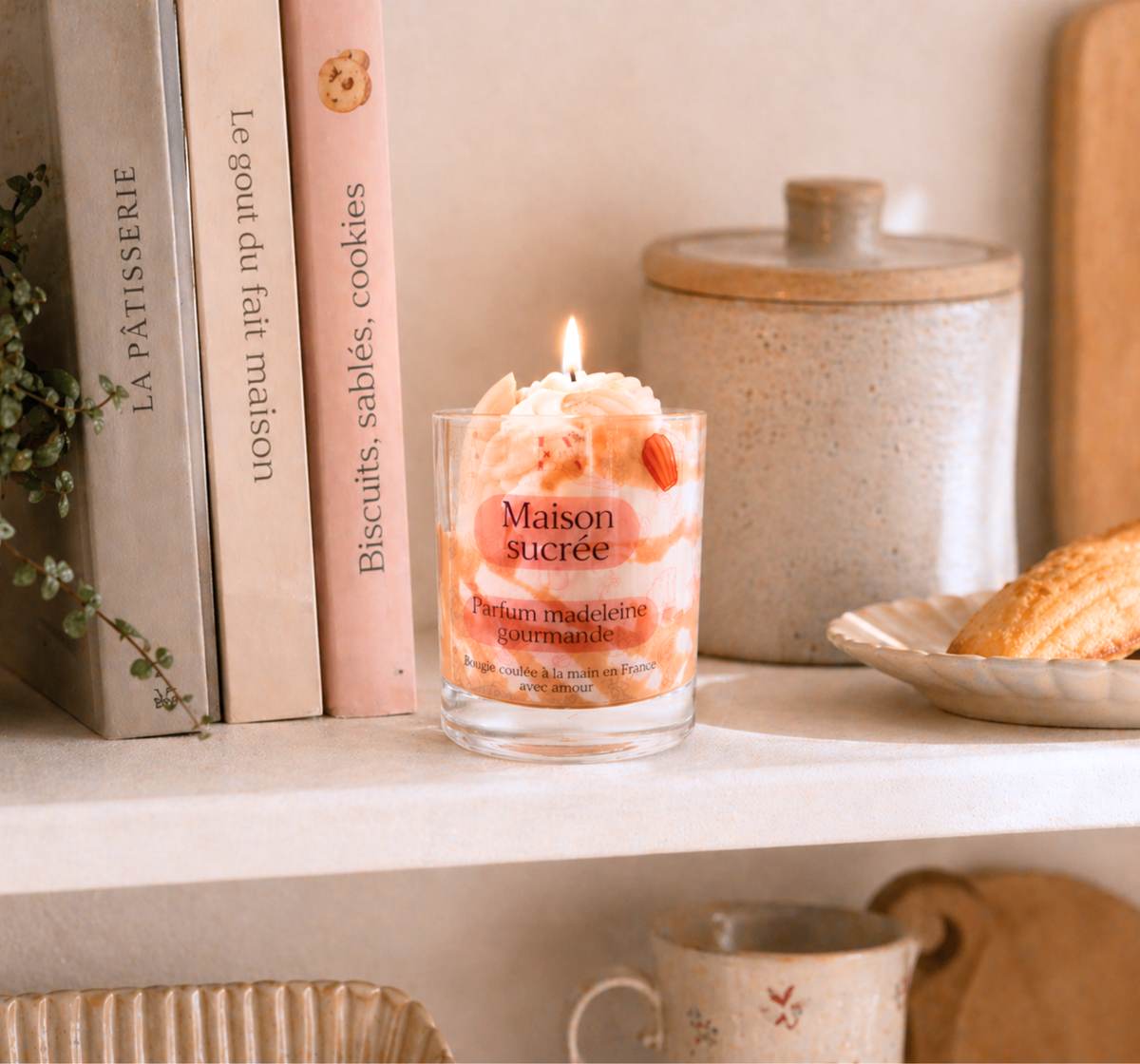Bougie "Maison sucrée" parfum madeleine gourmande
