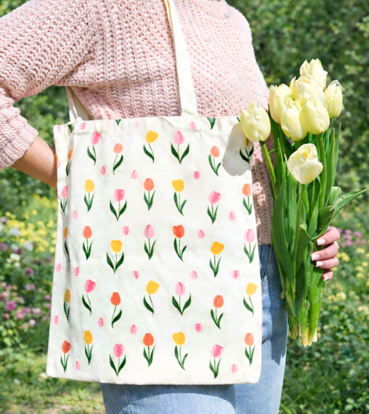 Tote bag tulipes