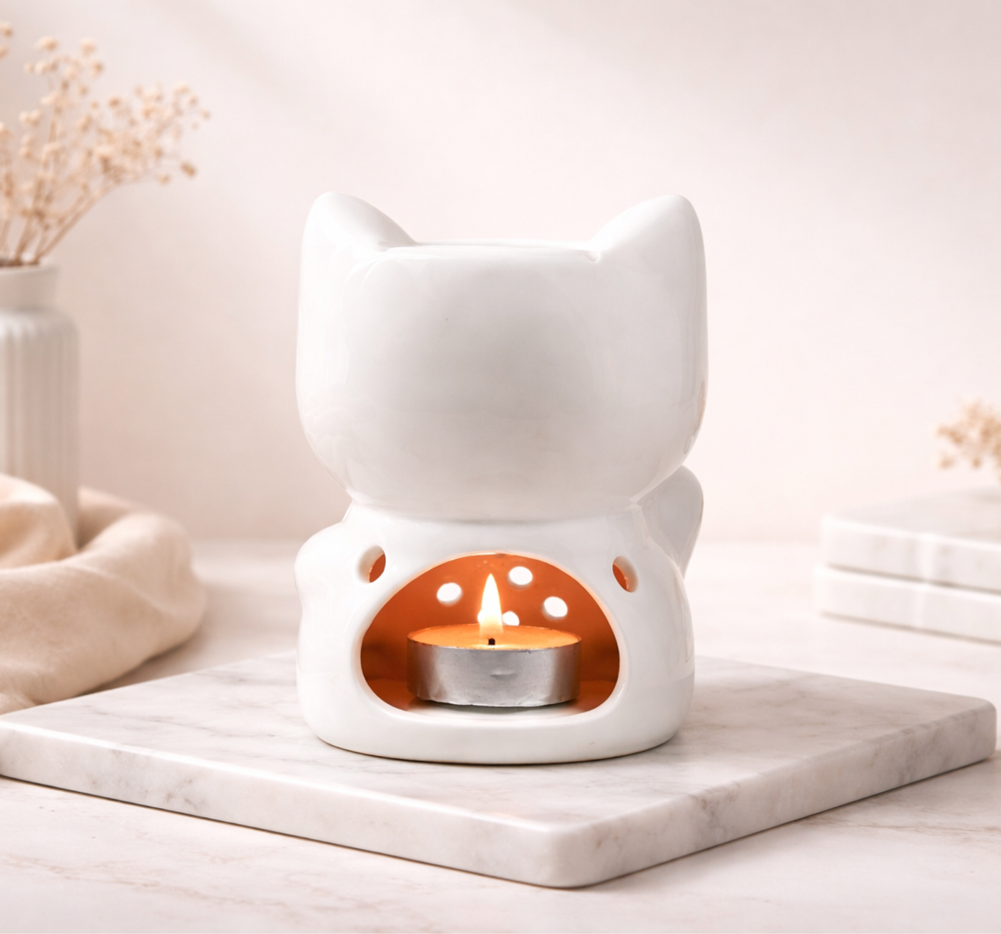 Diffuseur de parfum chat Maneki - objet décoratif original et porte-bonheur - Lolynap