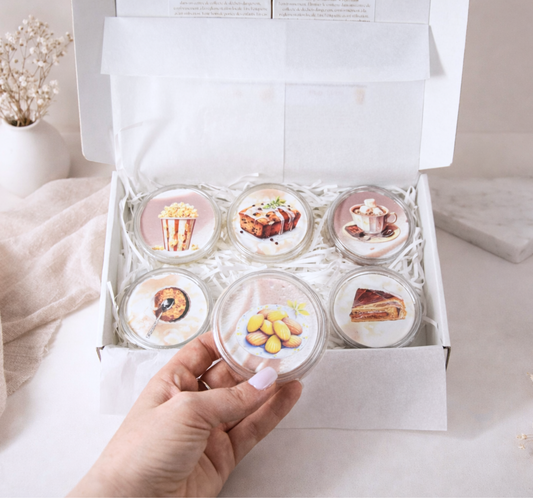 Coffret cadeau parfumé gourmand - brioche chocolat crème brûlée pop-corn - fait main - Lolynap