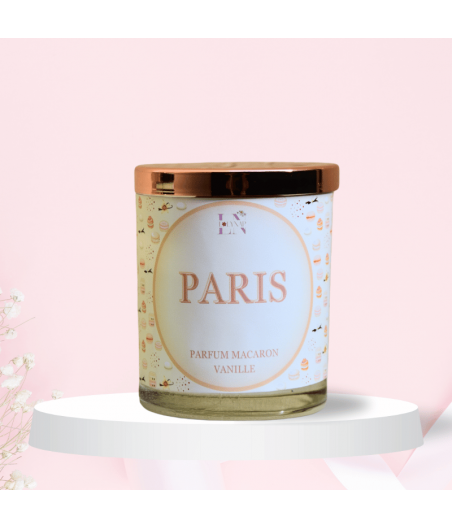 Bougie "Paris" parfum macaron vanille