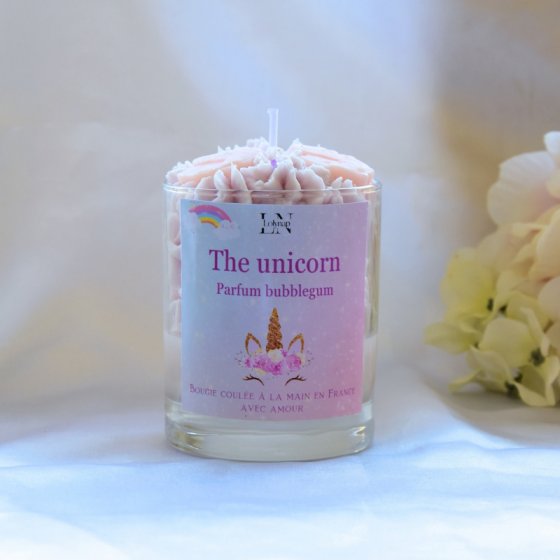 Bougie "The unicorn" parfum bubblegum