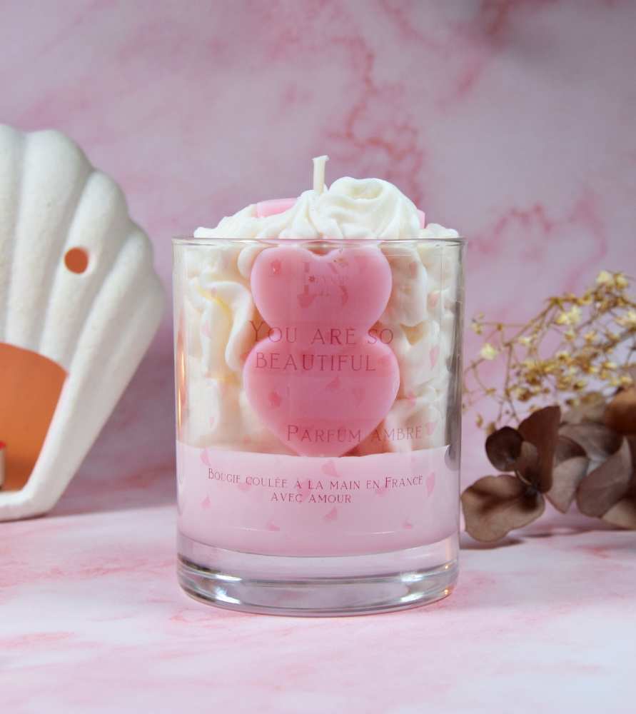 Bougie "You are so beautiful" parfum ambre