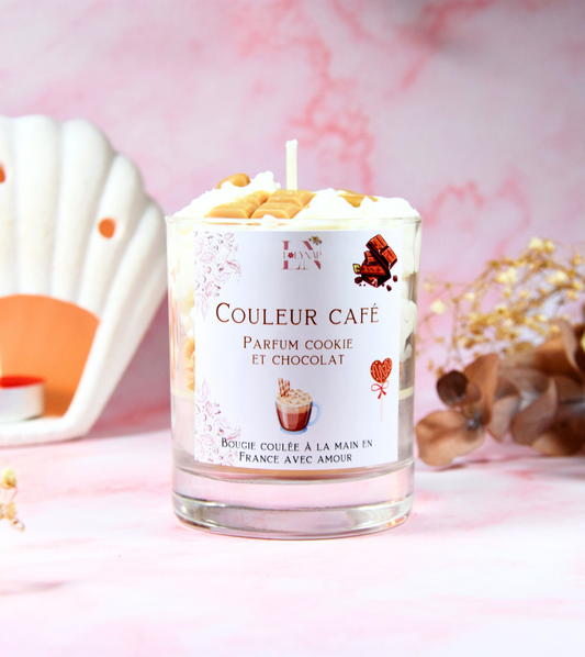 Bougie "Couleur café" parfum Cookie chocolat
