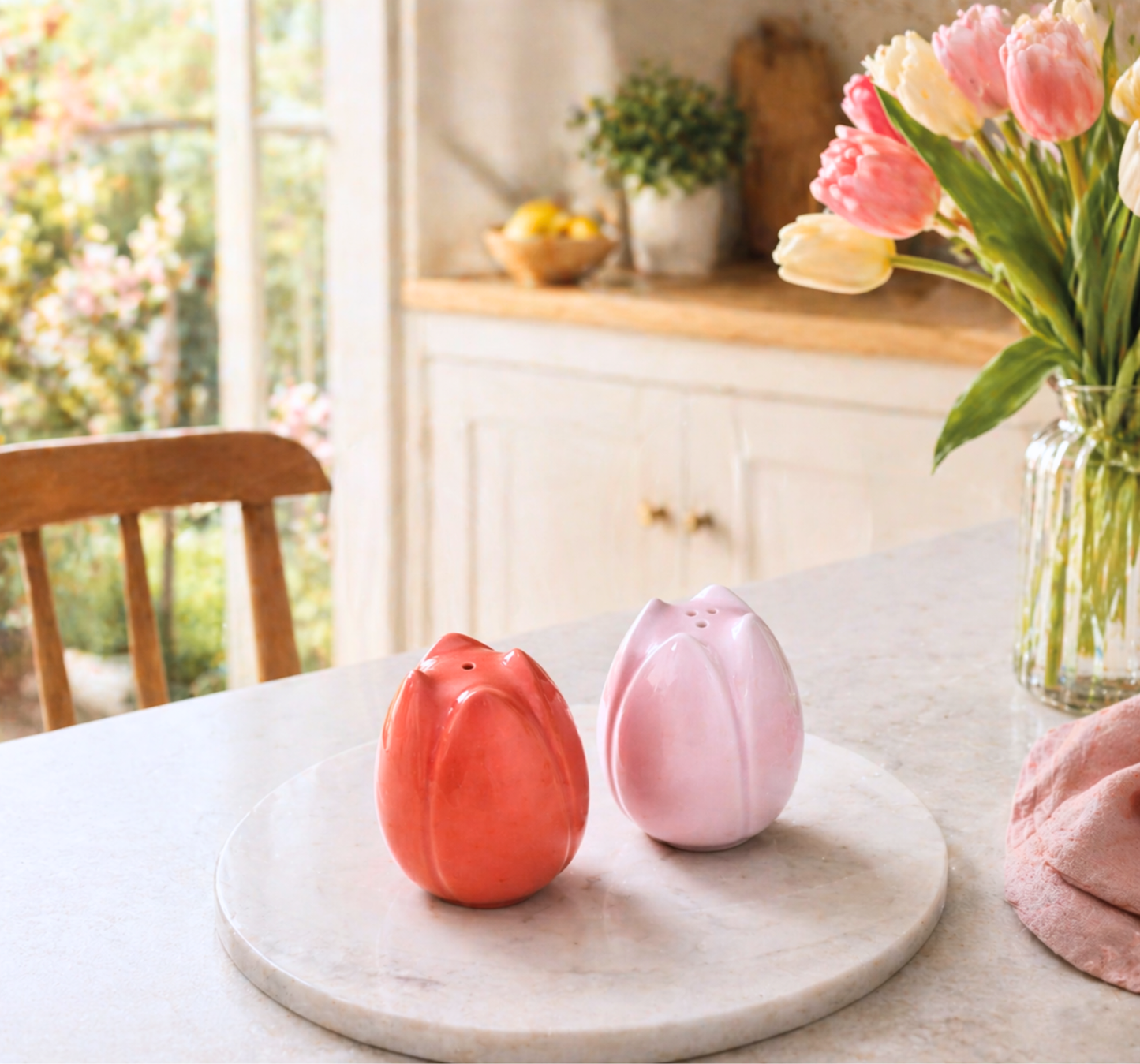 Lot salière & poivrière Tulipes