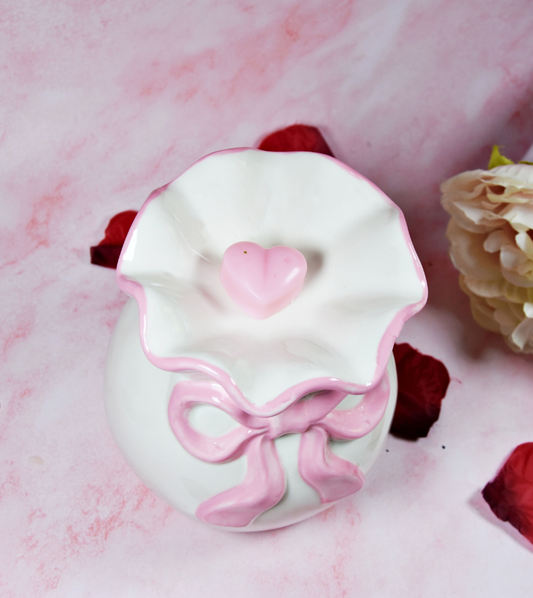 Brûle-parfum ruban rose