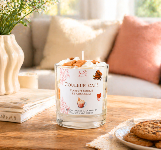 Bougie "Couleur café" parfum Cookie chocolat
