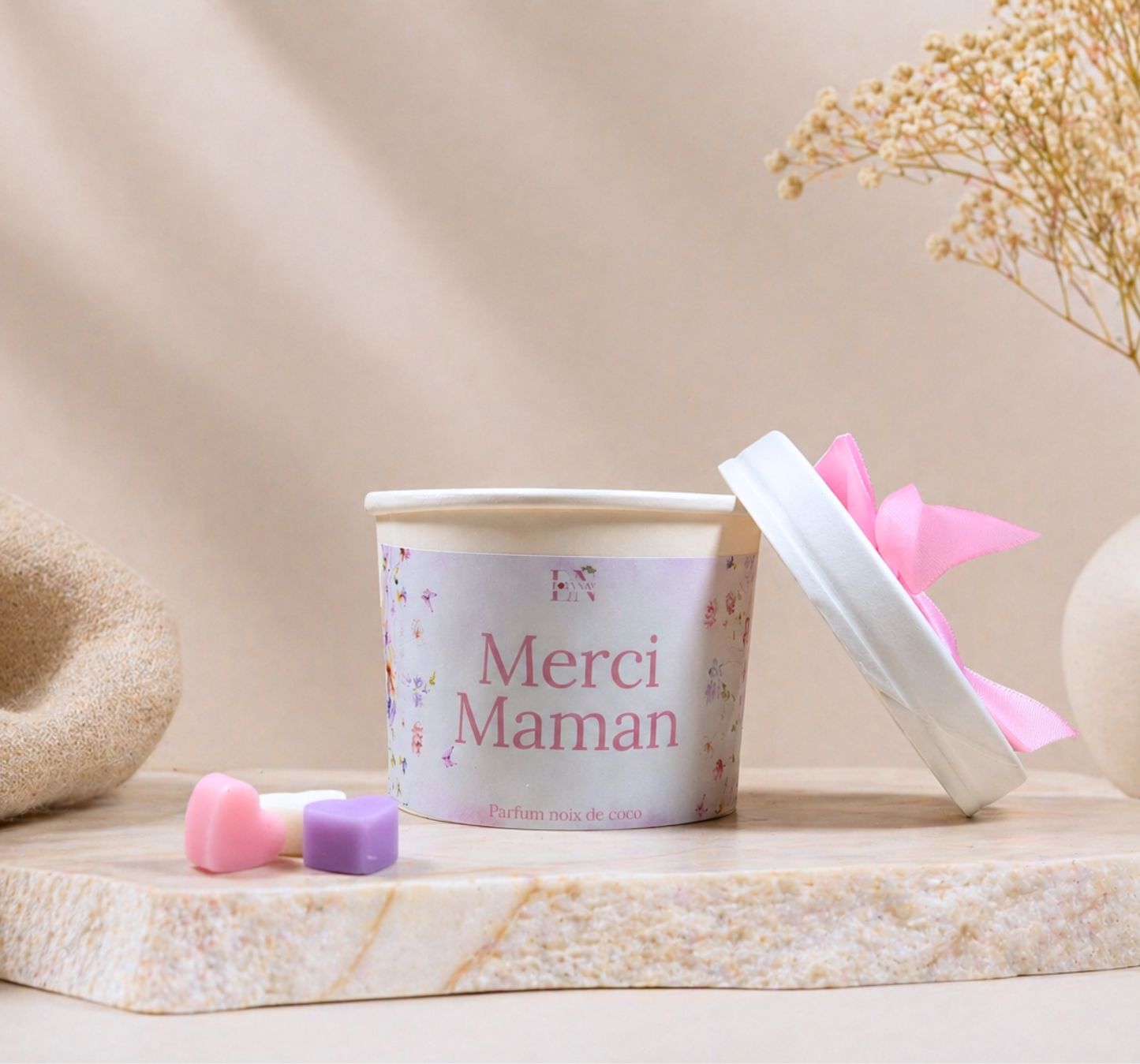 Pot "Merci maman" parfum noix de coco