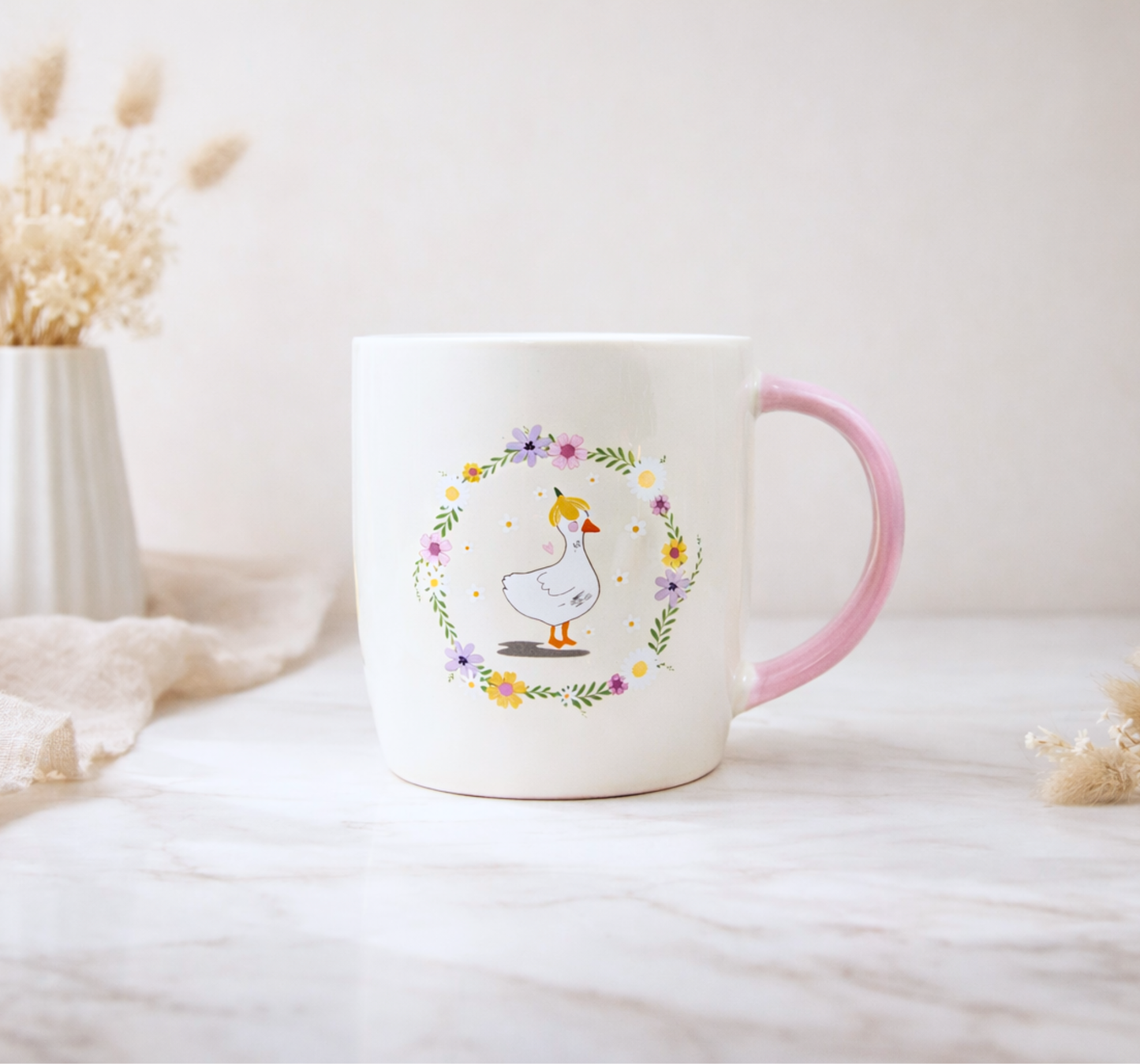 Tasse canard fleuri