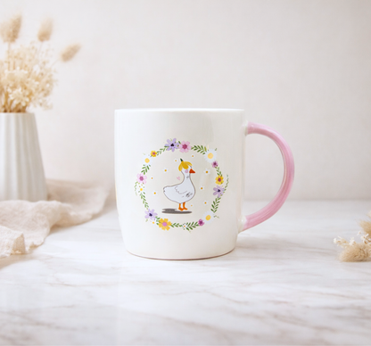 Tasse canard fleuri
