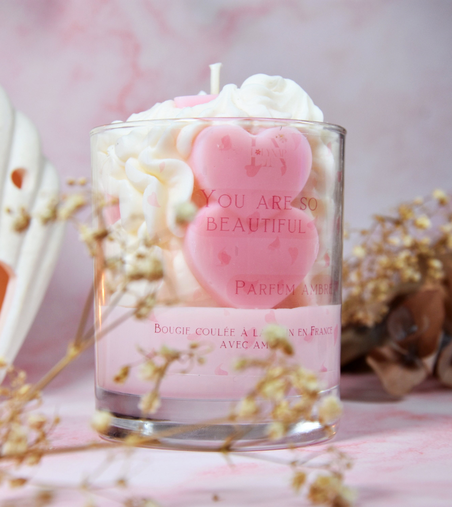 Bougie "You are so beautiful" parfum ambre