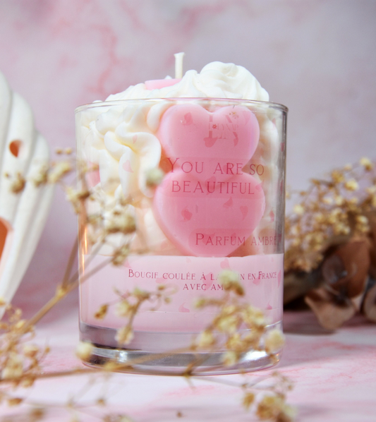Bougie "You are so beautiful" parfum ambre