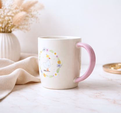 Tasse canard fleuri