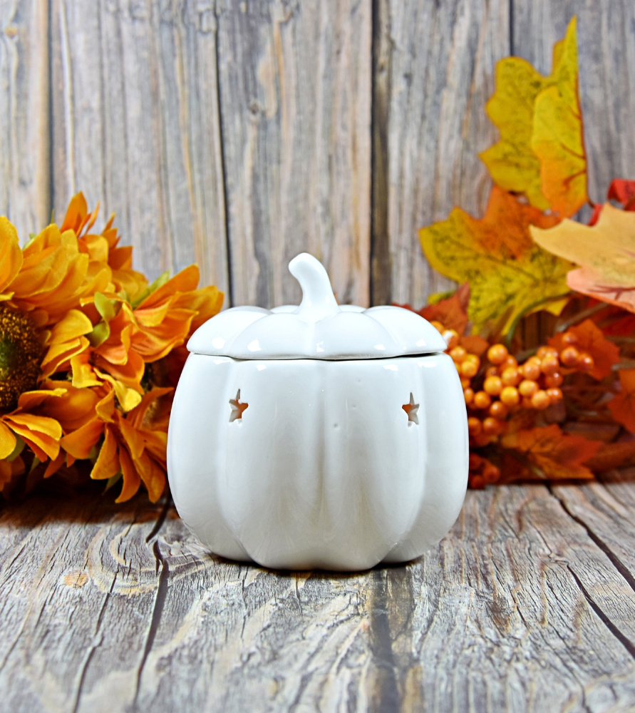 Brûle-parfum citrouille blanche