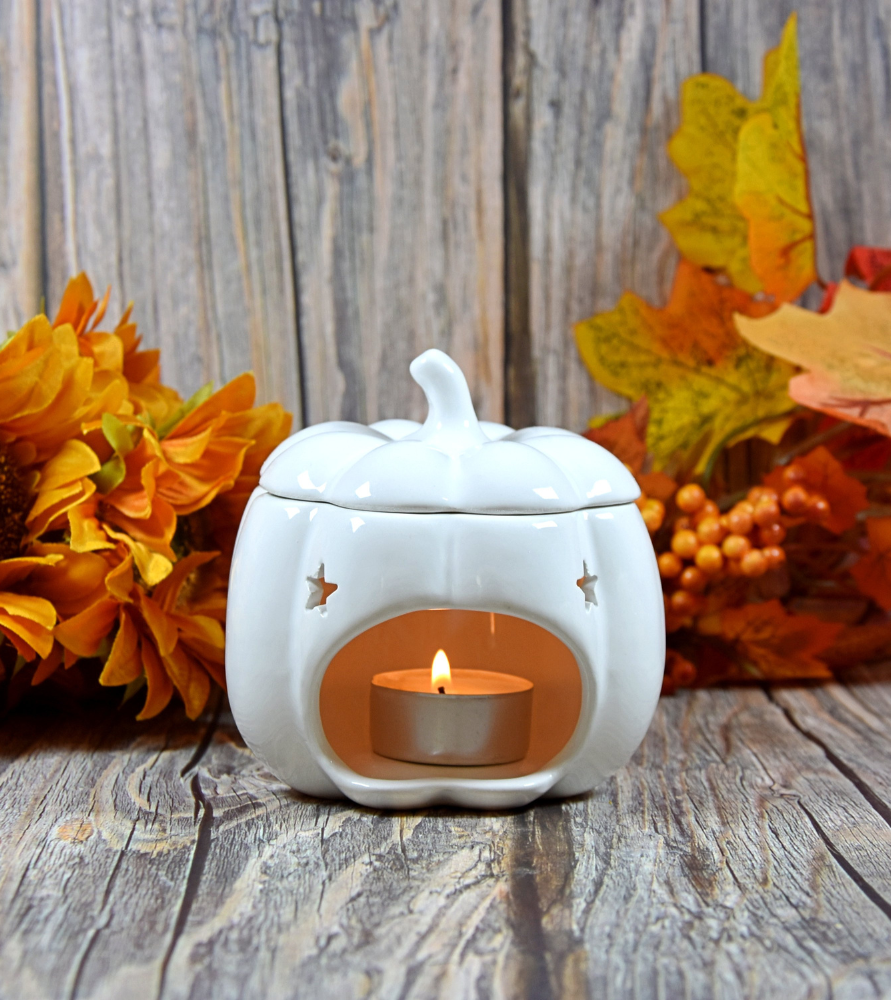 Brûle-parfum citrouille blanche