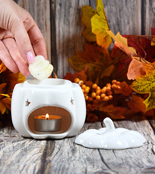 Brûle-parfum citrouille blanche