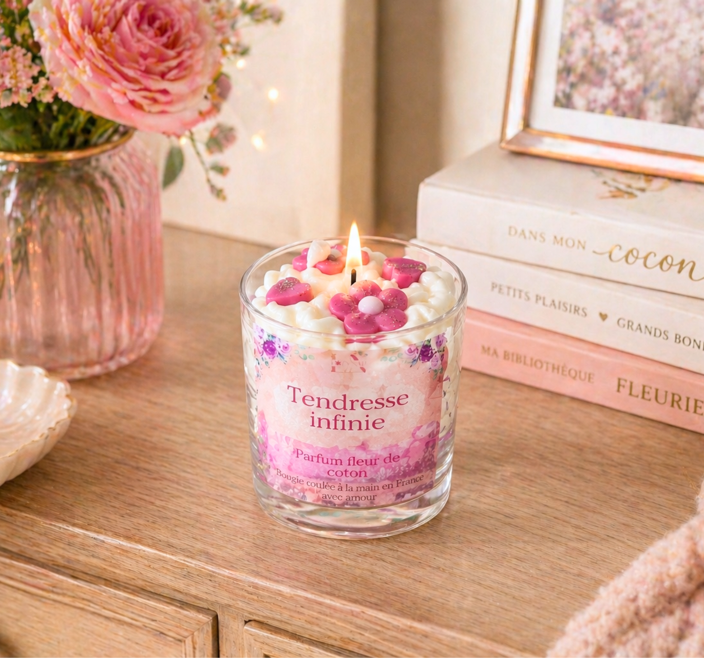 Bougie "Tendresse infinie" parfum fleur de coton