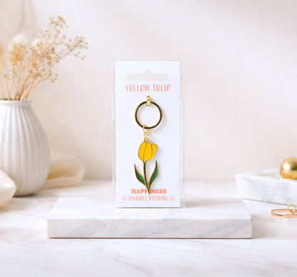 Porte-clé tulipe jaune
