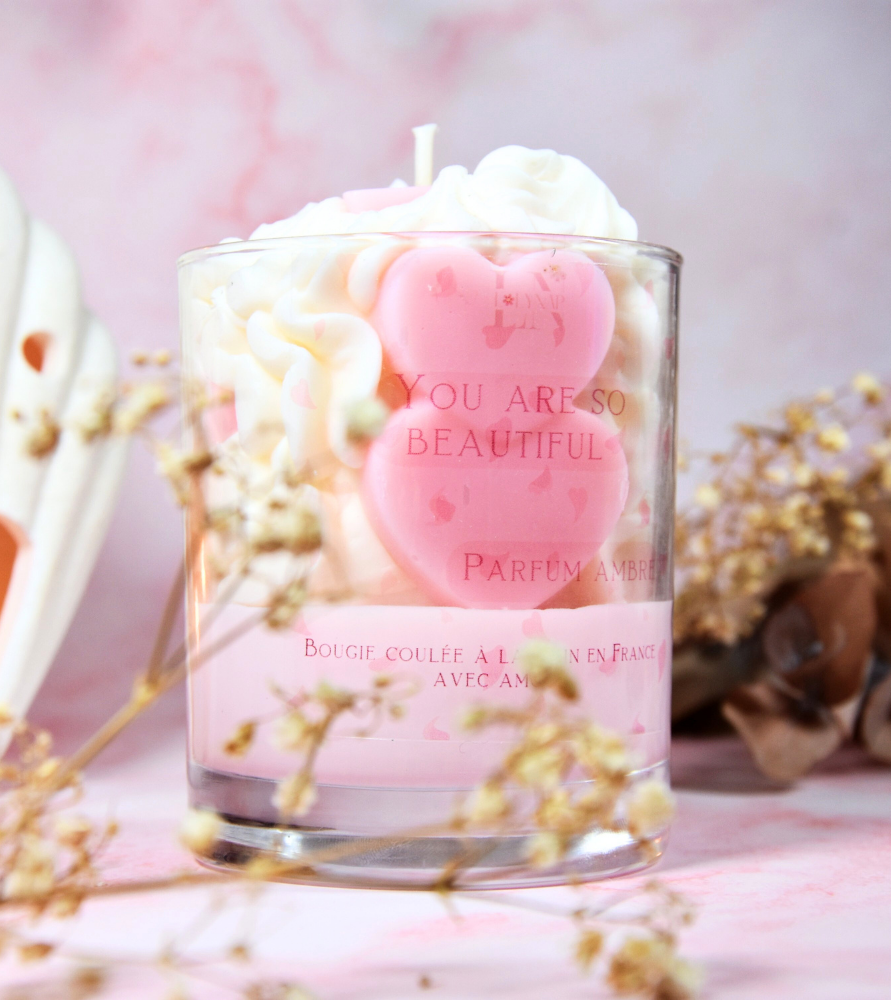 Bougie "You are so beautiful" parfum ambre