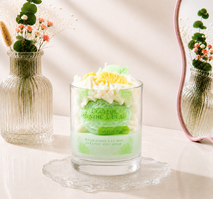 Bougie "Couleur menthe à l'eau" parfum mojito