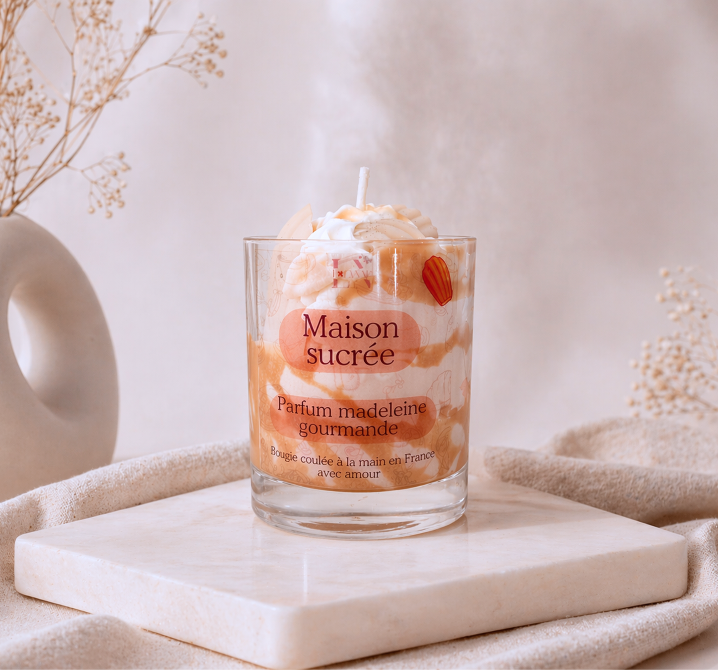 Bougie "Maison sucrée" parfum madeleine gourmande