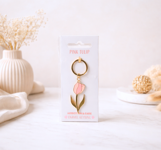 Porte-clé tulipe rose