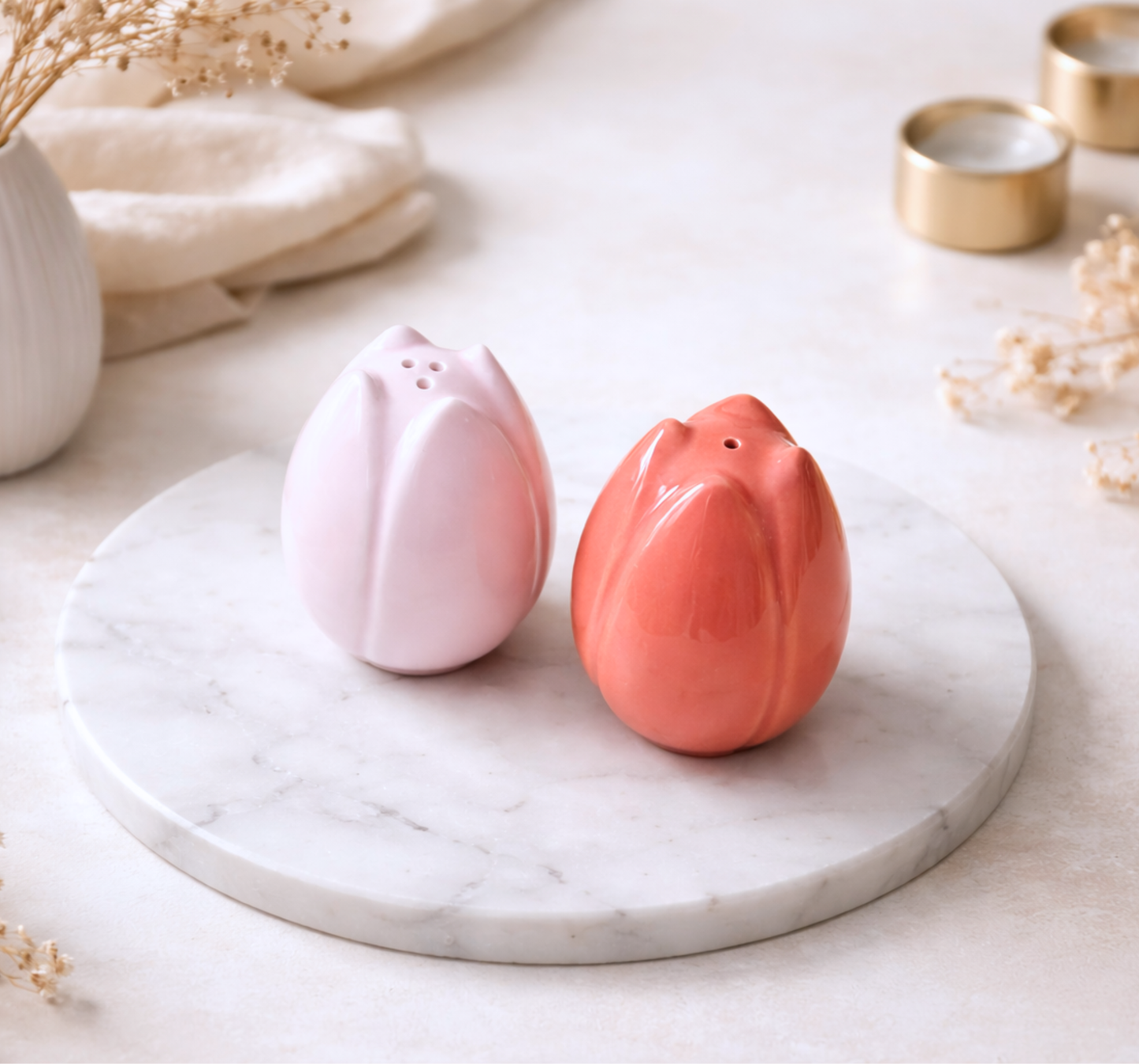 Lot salière & poivrière Tulipes