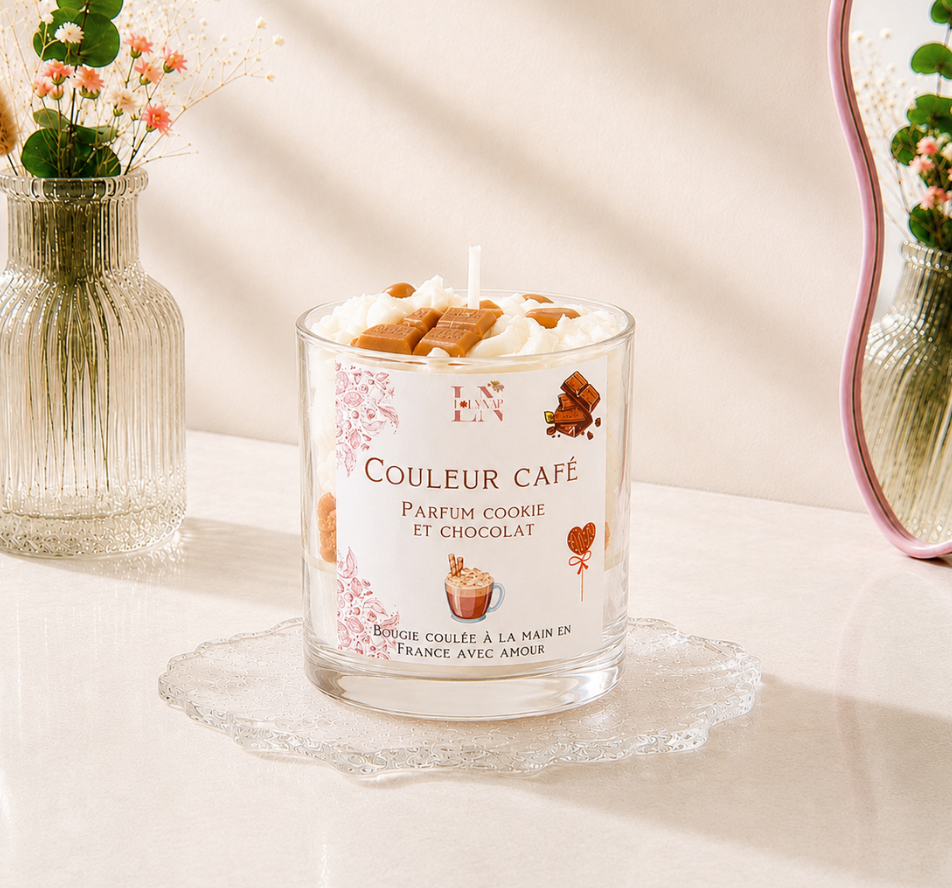Bougie "Couleur café" parfum Cookie chocolat
