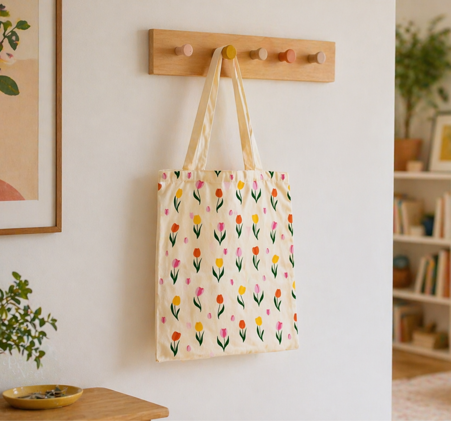 Tote bag tulipes