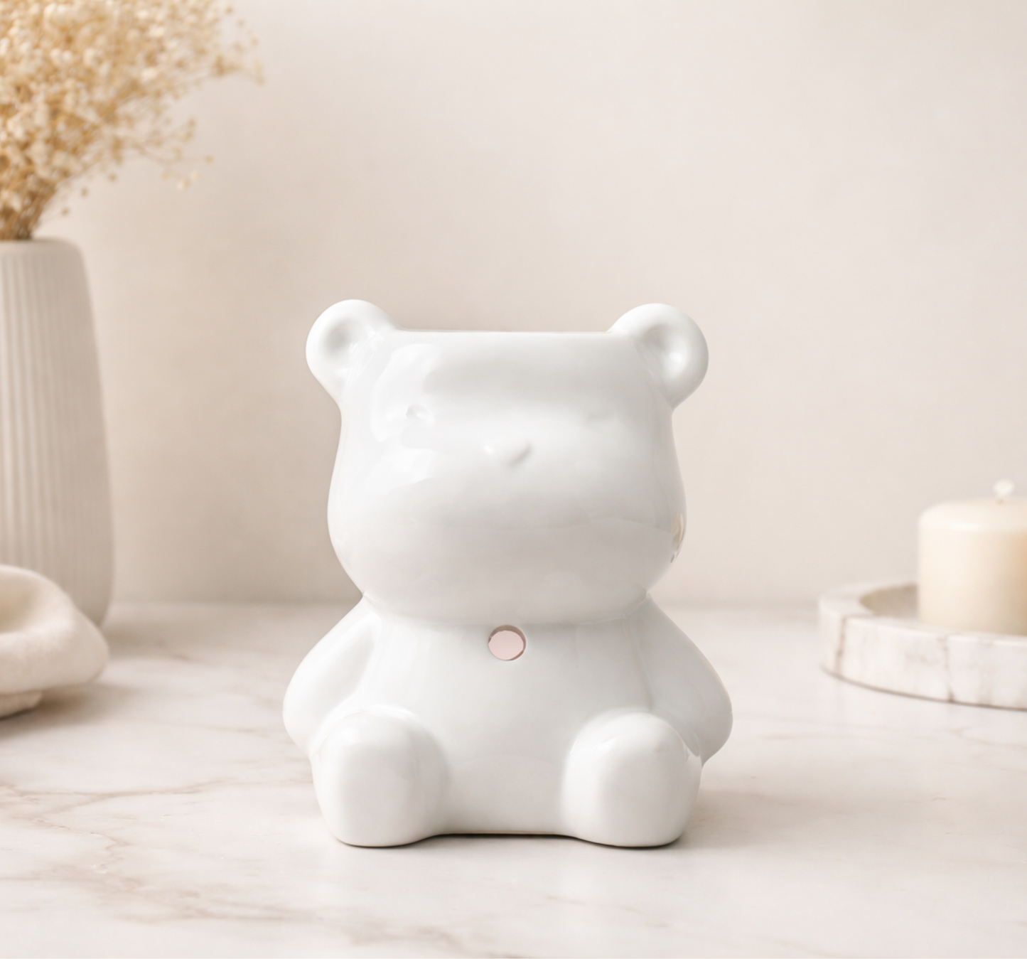 Brûle-parfum ourson en céramique - diffuseur de fondants et tablettes parfumées - Lolynap