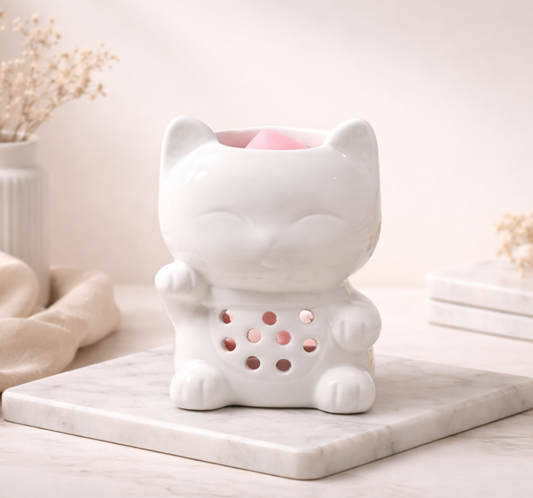 Brûle-parfum Maneki chat japonais porte-bonheur - diffuseur de fondants parfumés - Lolynap