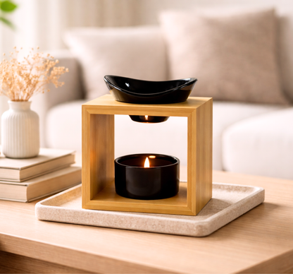 Brûle-parfum minimaliste pour fondants et liquides parfumés - ambiance zen - Lolynap
