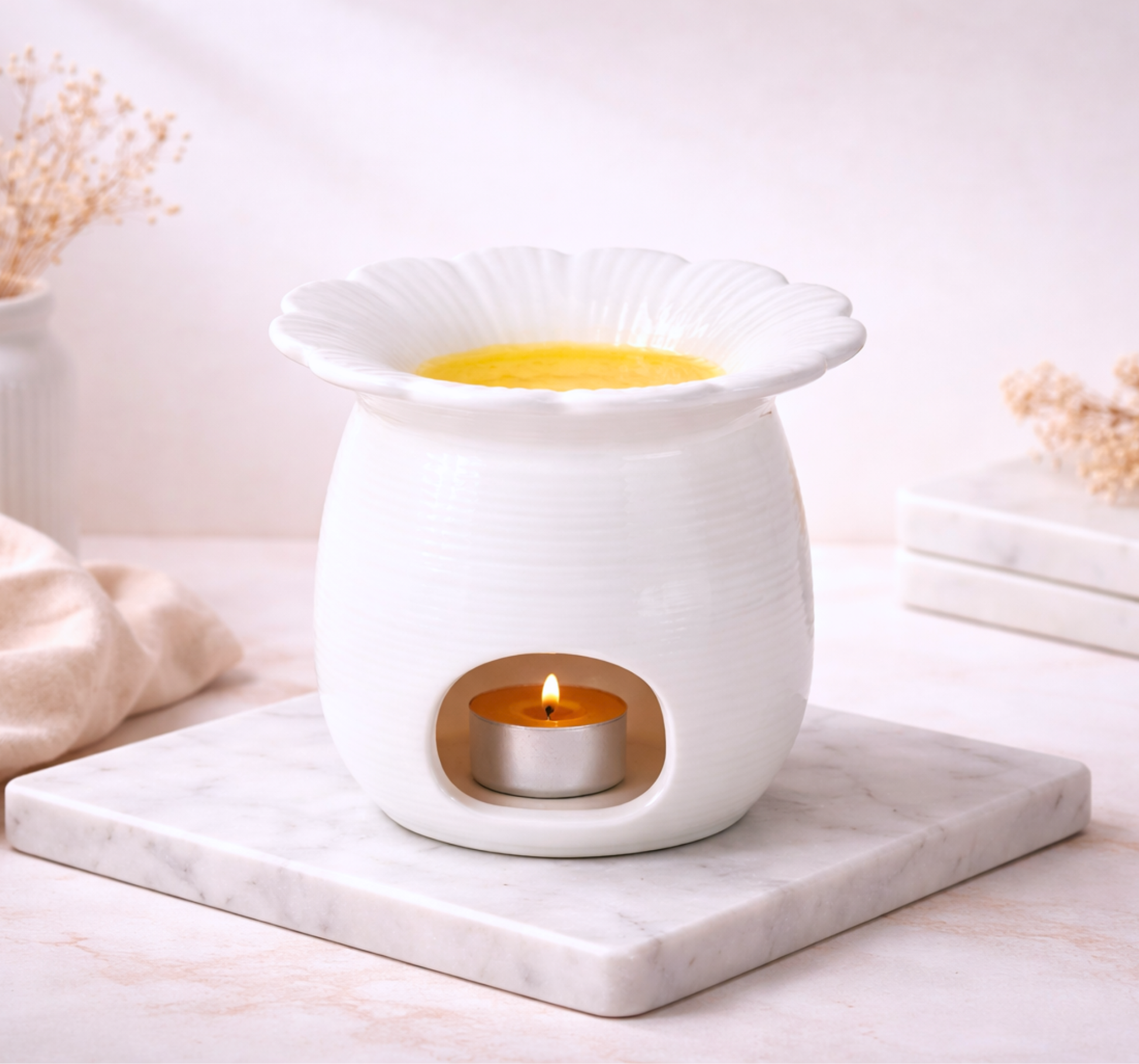 Brûle-parfum Marguerite en forme de fleur - diffuseur de fondants parfumés - Lolynap