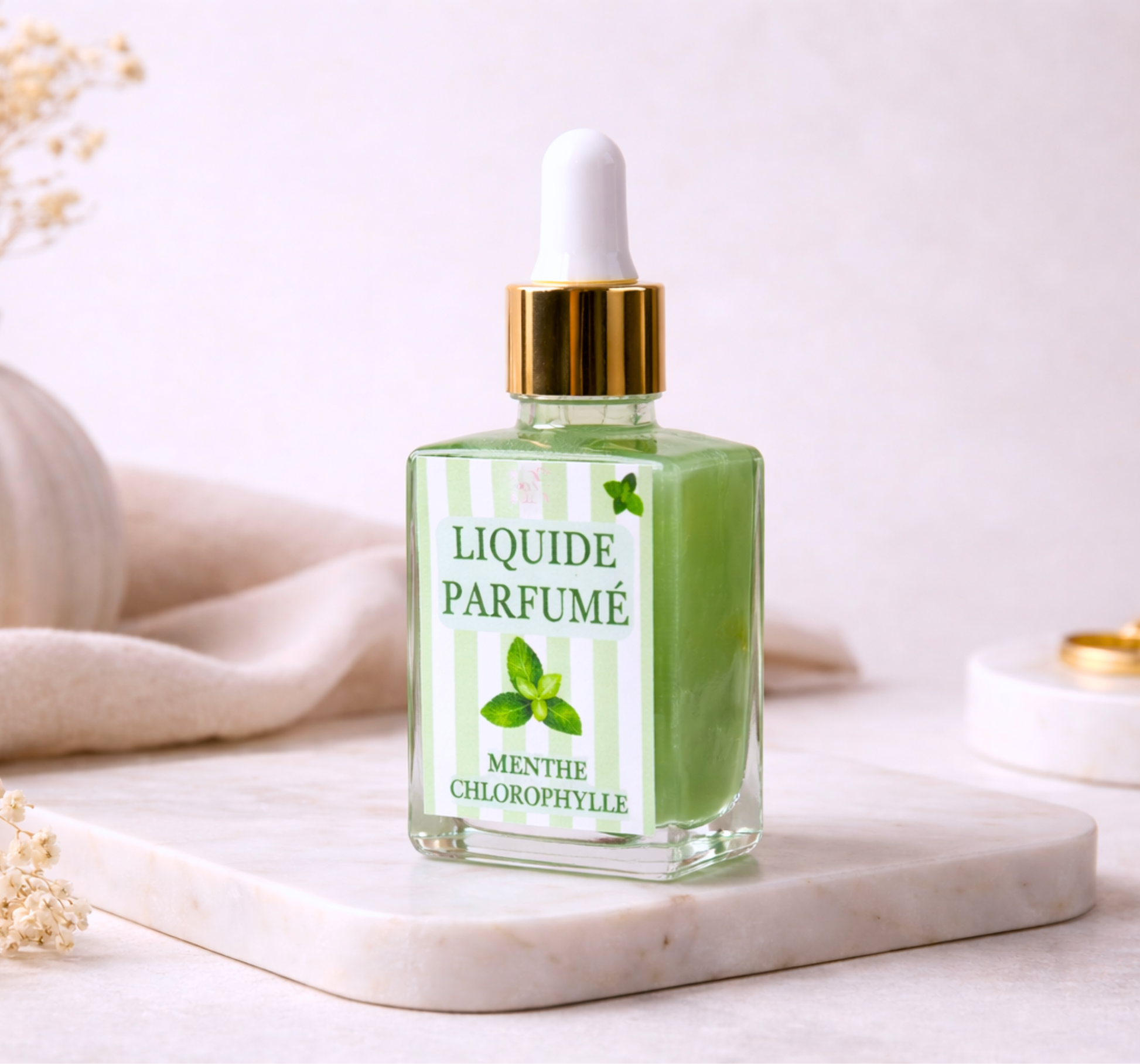Liquide parfumé menthe chlorophylle - pour brûle-parfum - Lolynap