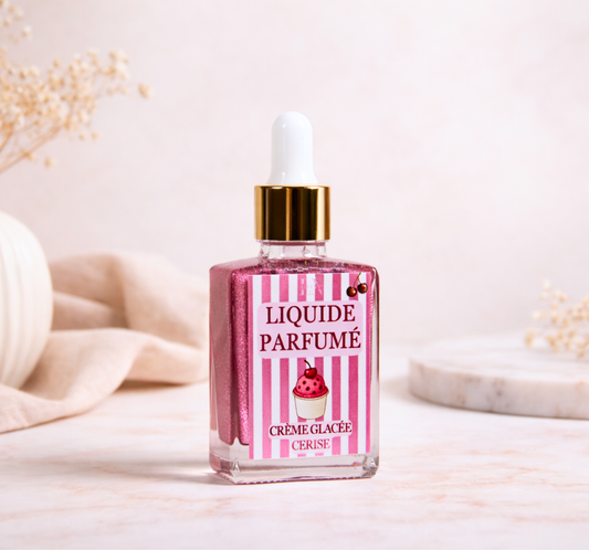 Liquide parfumé crème glacée cerise pour brûle-parfum - senteur gourmande et fruitée - Lolynap