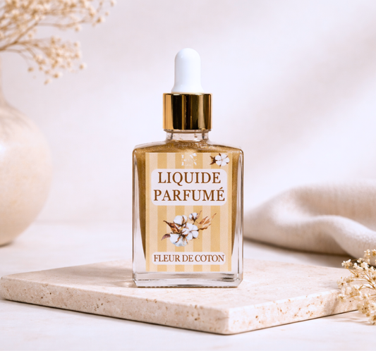 Liquide parfumé fleur de coton pour brûle-parfum - notes florales et musquées - Lolynap