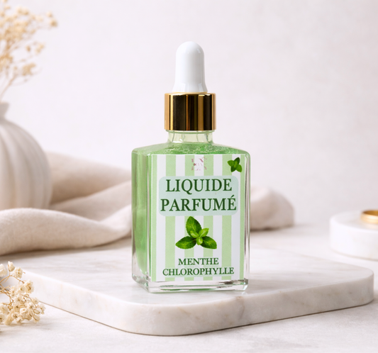 Liquide parfumé menthe chlorophylle pour brûle-parfum - fait main - Lolynap
