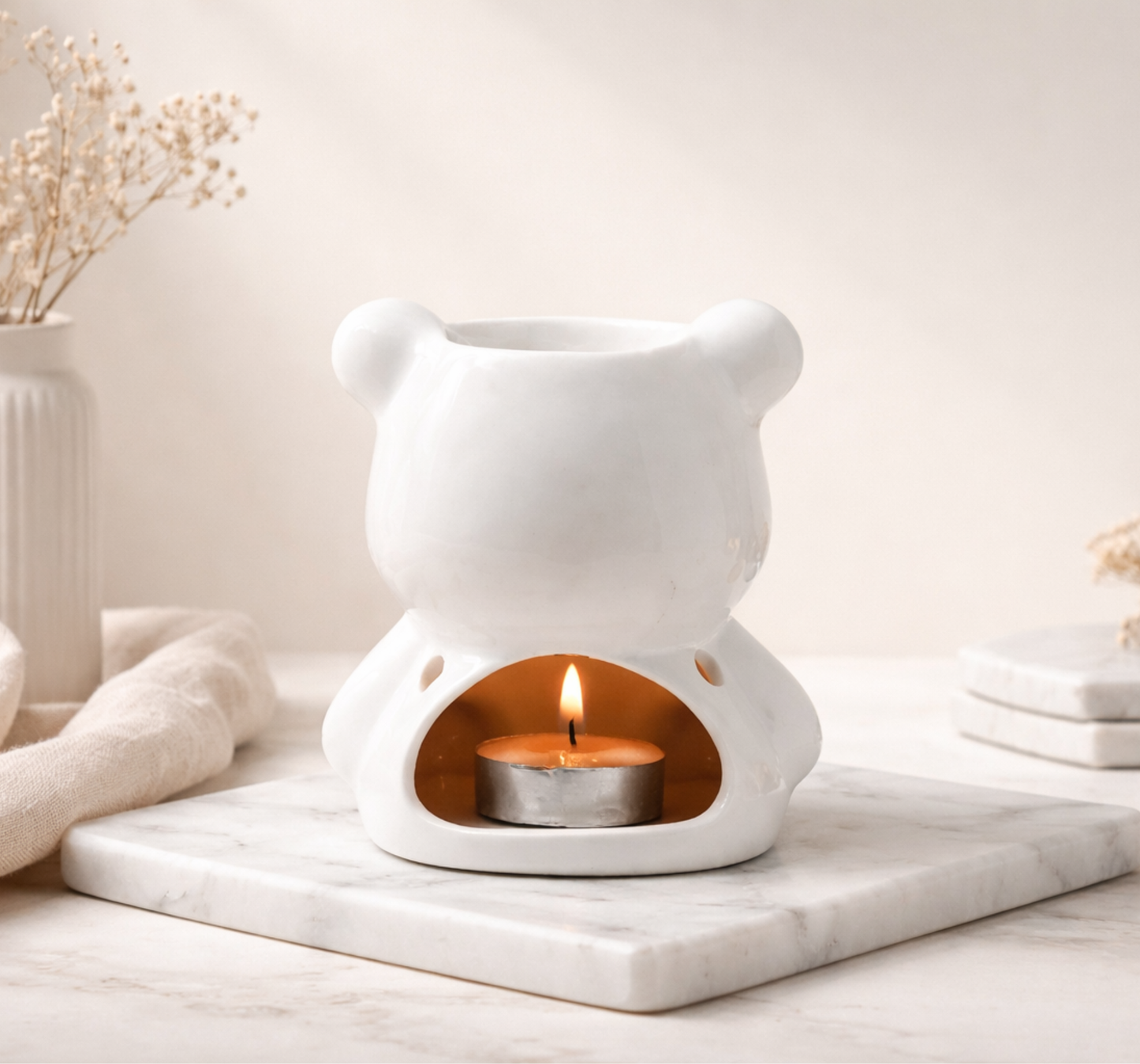 Diffuseur de parfum ourson céramique - compatible fondants liquides et tablettes - Lolynap
