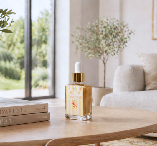 Liquide parfumé pêche fait main - parfum de Grasse doux et ensoleillé - Lolynap
